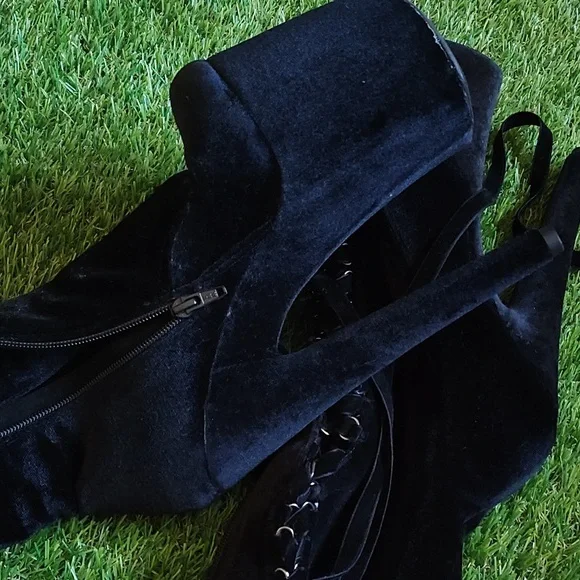 Velvet Babydoll Pleaser Boots - Picture 7 of 15